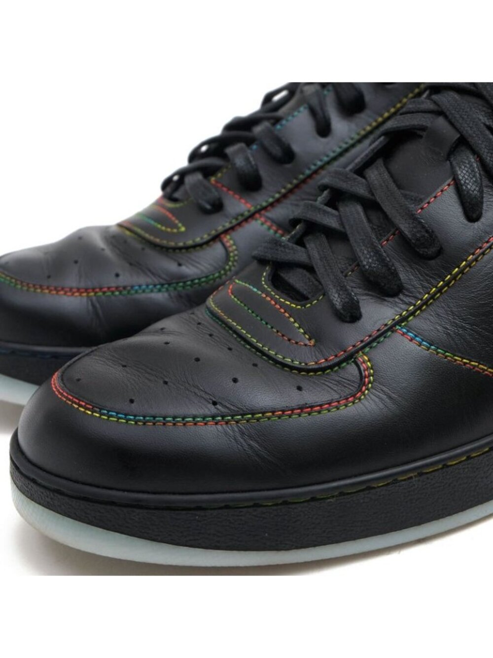 Louis Vuitton Shoes Sneakers High Cut Men Leather Black Rivoli - Picture 7 of 8